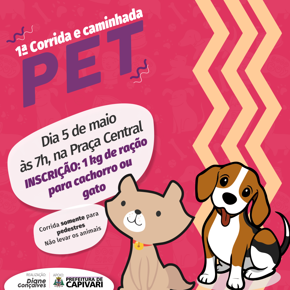 You are currently viewing Primeira Corrida e Caminhada Pet acontecem no dia 5 de maio em Capivari